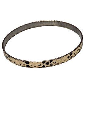 Vintage Hammered Brass Bangle Bracelet Rustic Patina Finish Timeless Jewelry